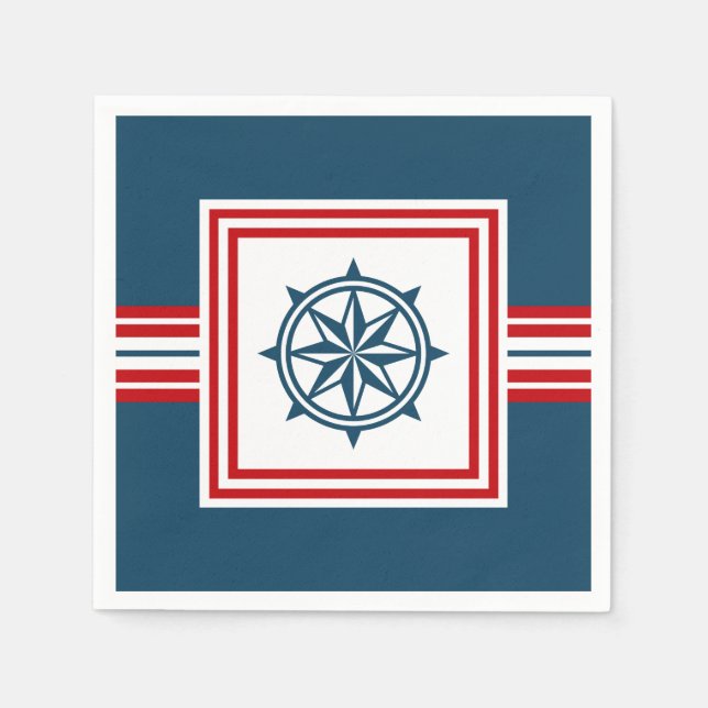 Servilleta De Papel Diseño de temática náutica (Anverso)