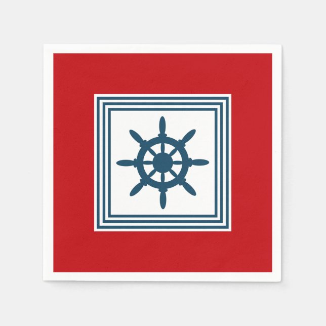Servilleta De Papel Diseño de temática náutica (Anverso)