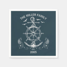 Diseño de temática náutica con paisaje oceánico