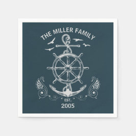 Servilleta De Papel Diseño de temática náutica con paisaje oceánico