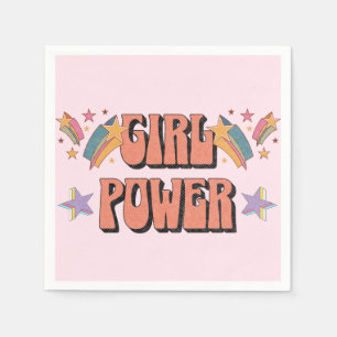 Servilleta De Papel Diseño de texto de chica Power con estrellas