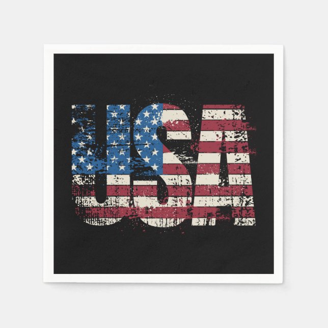 Servilleta De Papel Diseño de texto gruñón de EE.UU. con bandera (Anverso)