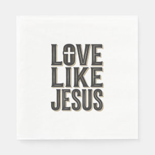 Servilleta De Papel Diseño de tipografía cristiana Ama como Jesús_1