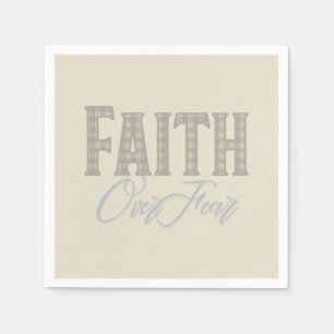 Servilleta De Papel Diseño de tipografía cristiana Fe sobre Miedo