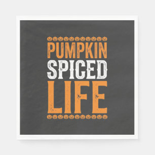 Servilleta De Papel Diseño de tipografía de Halloween Pumpkin Spiced L