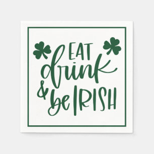 Servilleta De Papel Diseño de tipografía para fiesta irlandesa de come