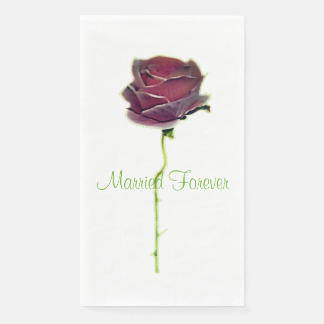 SERVILLETA DE PAPEL DISEÑO DE TOALLA PARA INVITADOS DE BODAS (Anverso)