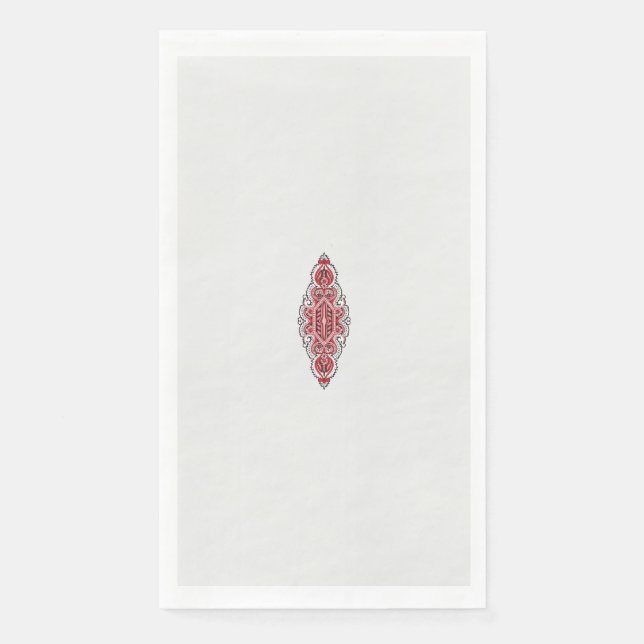 Servilleta De Papel diseño de un patrón rojo y blanco (Anverso)