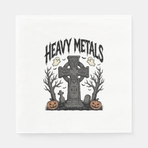 Servilleta De Papel Diseño de vector cementerio de Halloween de metale