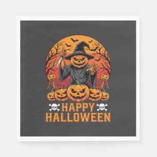 Servilleta De Papel Diseño de vector de bruja de calabaza espeluznante