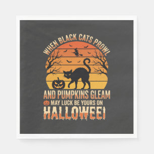 Servilleta De Papel Diseño de vector de calabaza de gato negro de Hall