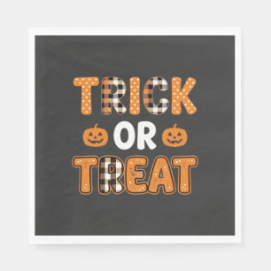 Servilleta De Papel Diseño de vector de calabaza de Halloween Truco o