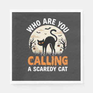 Servilleta De Papel Diseño de vector de gato negro de Halloween divert