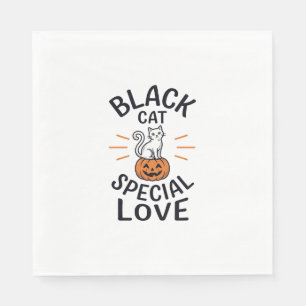 Servilleta De Papel Diseño de vector de gato negro especial amor Hallo