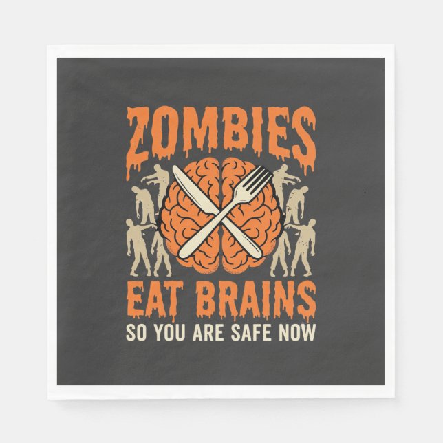 Servilleta De Papel Diseño de vector de Halloween de zombie divertido  (Anverso)