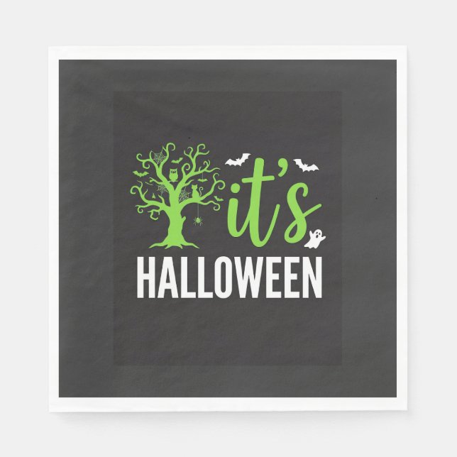 Servilleta De Papel Diseño de vector de murciélagos de árbol espeluzna (Anverso)
