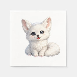 Servilleta De Papel Diseño de Vibraciones Positivas de Zorro Ártico Ad