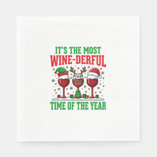 Servilleta De Papel Diseño de vino tinto navideño maravilloso