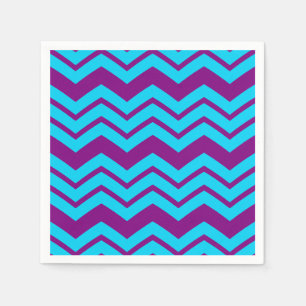 Servilleta De Papel Diseño de zigzag Chevron Azul Púrpura