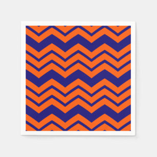 Servilleta De Papel Diseño de zigzag de Chevron azul naranja