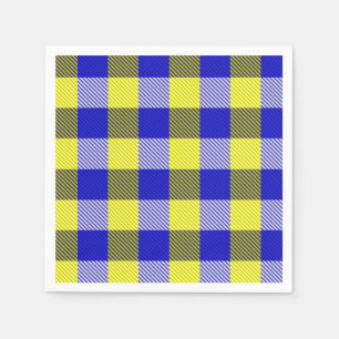 Servilleta De Papel Diseño del cheque de Gingham amarillo azul