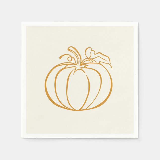 Servilleta De Papel Diseño del Día de Acción de Gracias de la Calabaza (Anverso)