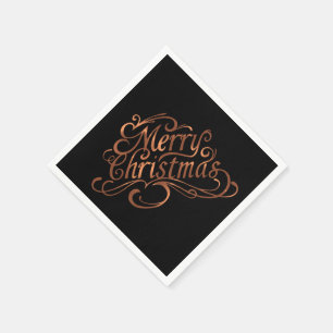Servilleta De Papel Diseño del guión de la Feliz Navidad