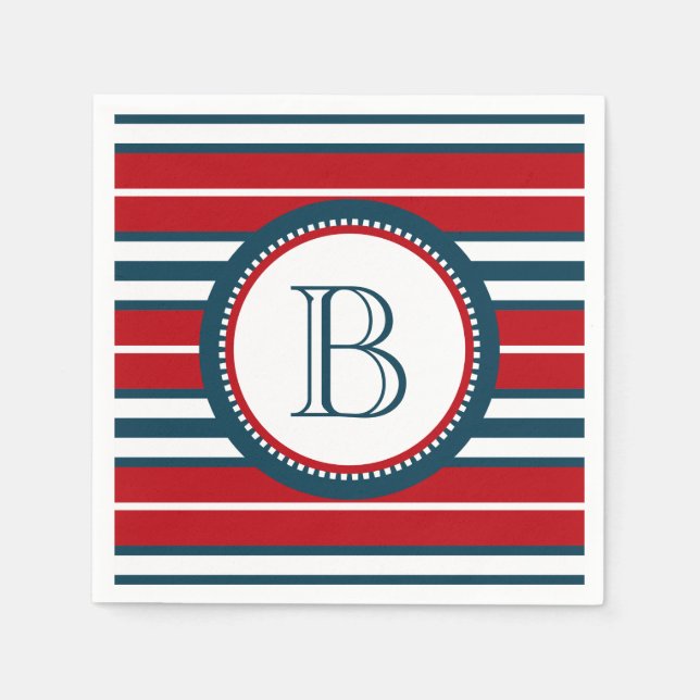 Servilleta De Papel Diseño del monograma (Anverso)