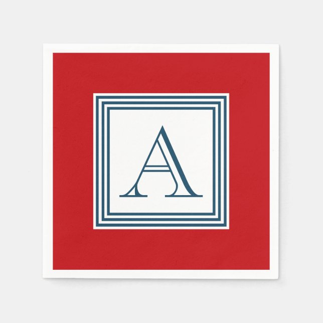 Servilleta De Papel Diseño del monograma (Anverso)