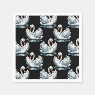 Servilleta De Papel Diseño del patrón de aves de cisne