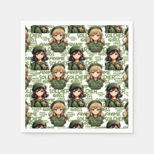 Servilleta De Papel Diseño del patrón de Chicas de soldados animales