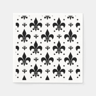 Servilleta De Papel Diseño del patrón de flor de lis de fondo blanco