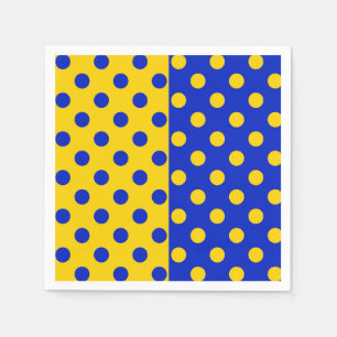 Servilleta De Papel Diseño del patrón de puntos de polka amarillo medi