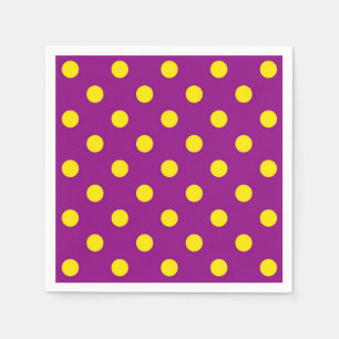 Servilleta De Papel Diseño del patrón de puntos de polka amarillo sobr