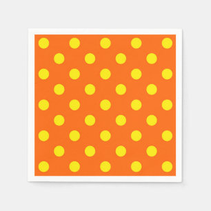 Servilleta De Papel Diseño del patrón de puntos de polka amarillo sobr