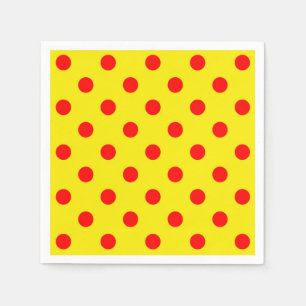 Servilleta De Papel Diseño del patrón de puntos de polka amarillos en 