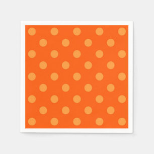 Servilleta De Papel Diseño Del Patrón De Puntos De Polka En Naranja Pr
