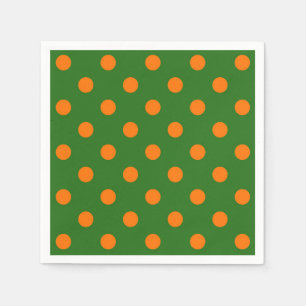 Servilleta De Papel Diseño Del Patrón De Puntos De Polka Verde Por nar