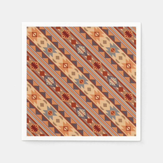 Servilleta De Papel Diseño del patrón suroeste Tan (Anverso)