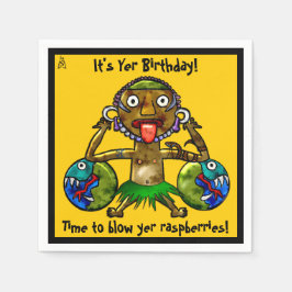 Servilleta De Papel Diseño divertido de Fiesta tiki en amarillo (perso