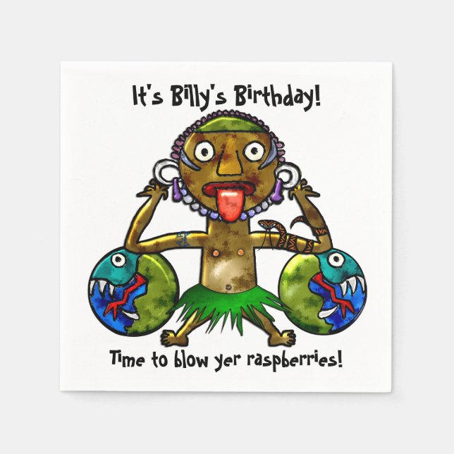 Servilleta De Papel Diseño divertido de Fiestas tiki (personalizado) (Anverso)