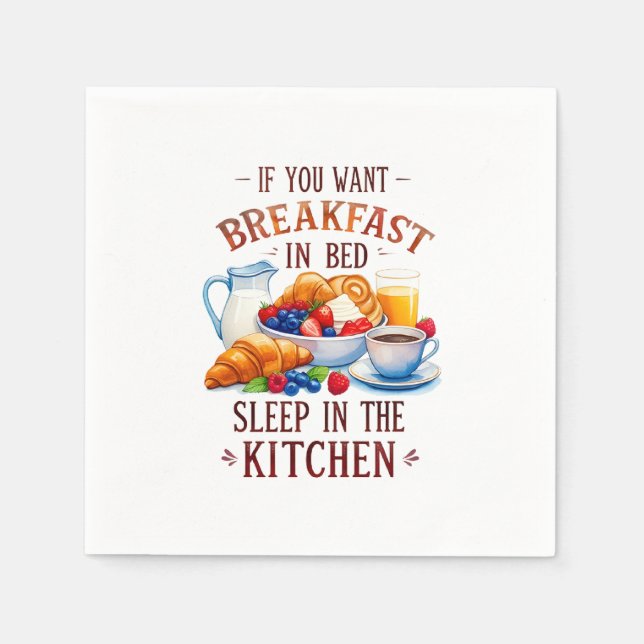 Servilleta De Papel Diseño divertido de la comida del desayuno (Anverso)