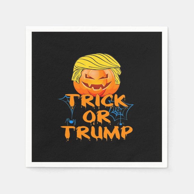 Servilleta De Papel Diseño divertido de Trumpkin para Halloween (Anverso)