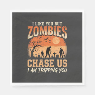 Servilleta De Papel Diseño Divertido Zombies Halloween Nos Persigue