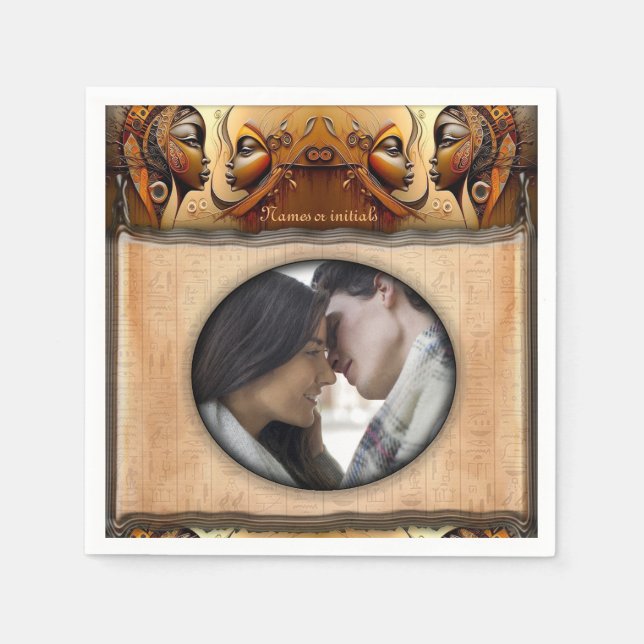 Servilleta De Papel Diseño egipcio, islámico, árabe y africano moderno (Anverso)