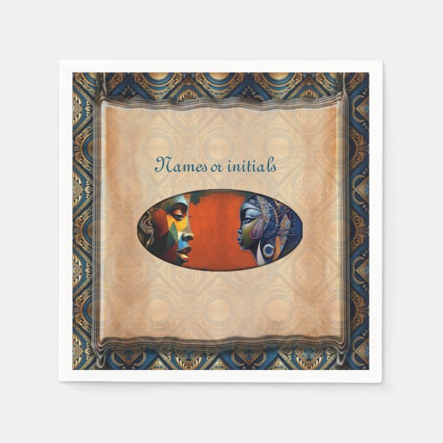 Servilleta De Papel Diseño egipcio, islámico, árabe y africano moderno (Anverso)