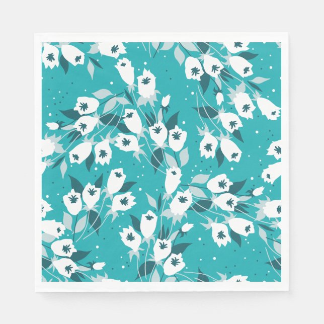 Servilleta De Papel Diseño elegante de arte botánico en el patrón de f (Anverso)