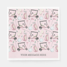 Servilleta De Papel Diseño elegante de golf femenino rosa personalizad