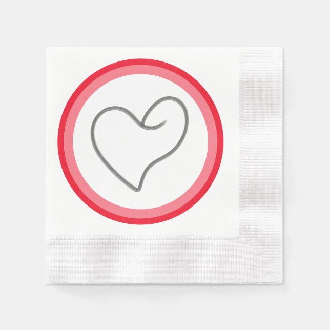 Servilleta De Papel Diseño elegante en forma de corazón (Anverso)