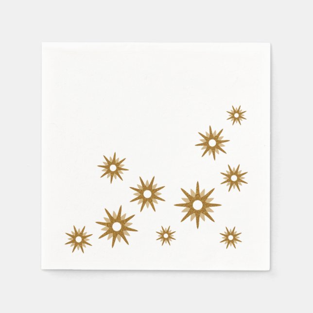 Servilleta De Papel Diseño elegante y moderno de Starburst Gold (Anverso)